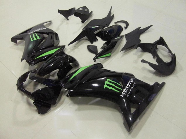 2008-2012 Black Green Monster Energy Kawasaki ZX250R Motorcycle Fairings Kit 2008-2012 Black Green Monster Energy Kawasaki ZX250R Motorcycle Fairings Kit