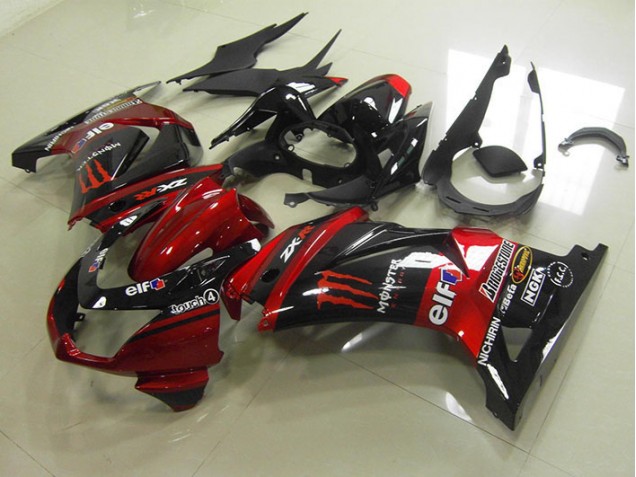 2008-2012 Black Red Monster Kawasaki ZX250R Motorcycle Fairing 2008-2012 Black Red Monster Kawasaki ZX250R Motorcycle Fairing