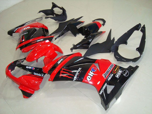 2008-2012 Black Red Monster Kawasaki ZX250R Bike Fairings 2008-2012 Black Red Monster Kawasaki ZX250R Bike Fairings