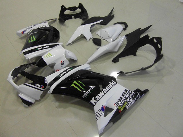 2008-2012 Black White Monster Kawasaki ZX250R Motorcycle Fairings & Bodywork 2008-2012 Black White Monster Kawasaki ZX250R Motorcycle Fairings & Bodywork