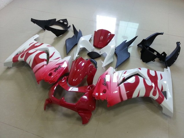 2008-2012 Pink Red Flame Kawasaki ZX250R Motorcycle Replacement Fairings 2008-2012 Pink Red Flame Kawasaki ZX250R Motorcycle Replacement Fairings