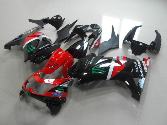2008-2012 Red and Black Monster Kawasaki ZX250R Bike Fairings 2008-2012 Red and Black Monster Kawasaki ZX250R Bike Fairings