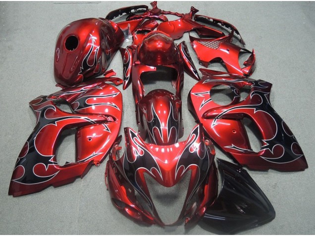 2008-2019 Red Black Flame Suzuki GSXR1300 Hayabusa Motorcycle Fairings 2008-2019 Red Black Flame Suzuki GSXR1300 Hayabusa Motorcycle Fairings