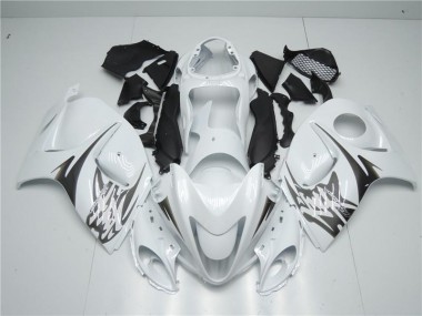 2008-2019 White Suzuki GSXR 1300 Hayabusa Replacement Motorcycle Fairings