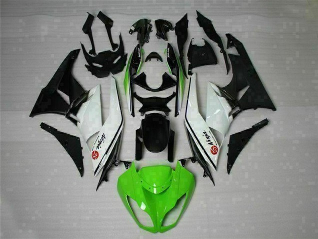 2009-2012 Green Black White 25 Kawasaki ZX6R Bike Fairings 2009-2012 Green Black White 25 Kawasaki ZX6R Bike Fairings