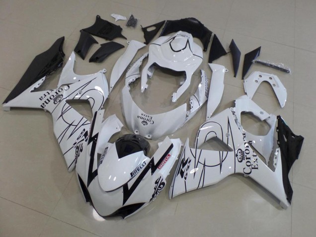 2009-2016 White Corona Race Suzuki GSXR 1000 K9 Motorcycle Fairings Kit 2009-2016 White Corona Race Suzuki GSXR 1000 K9 Motorcycle Fairings Kit
