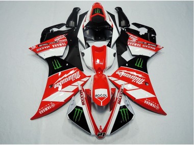 2012-2014 Red White Rocol Yamaha YZF R1 Replacement Motorcycle Fairings