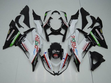 2013-2018 Black White Rapid Hager Kawasaki ZX6R Motorbike Fairing